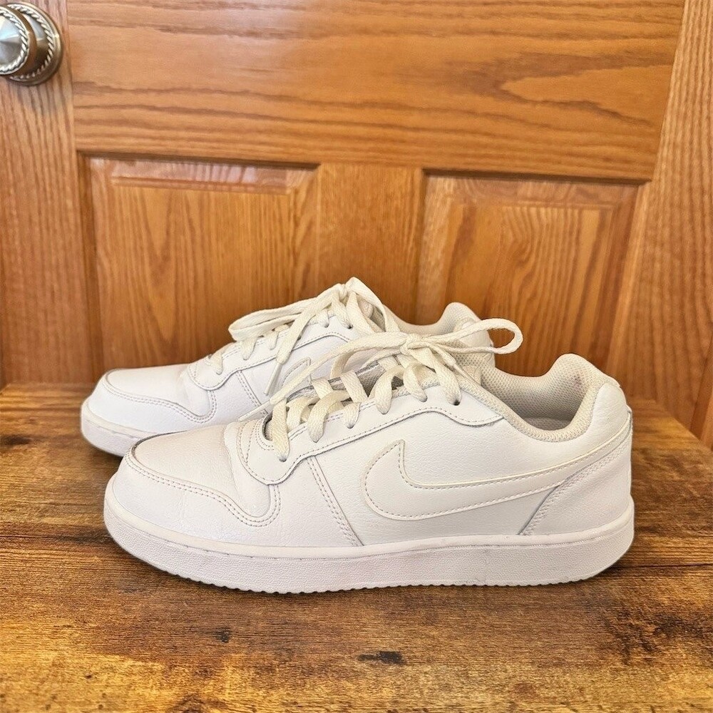 Nike Ebernon Low Sneakers Womens Size 8.5 Triple White Low Top Lace Up - Picture 3 of 7